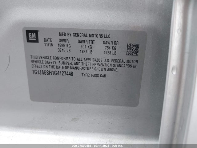 Chevrolet Sonic Ls Auto 2016 1G1JA5SH1G4127448 Image 9