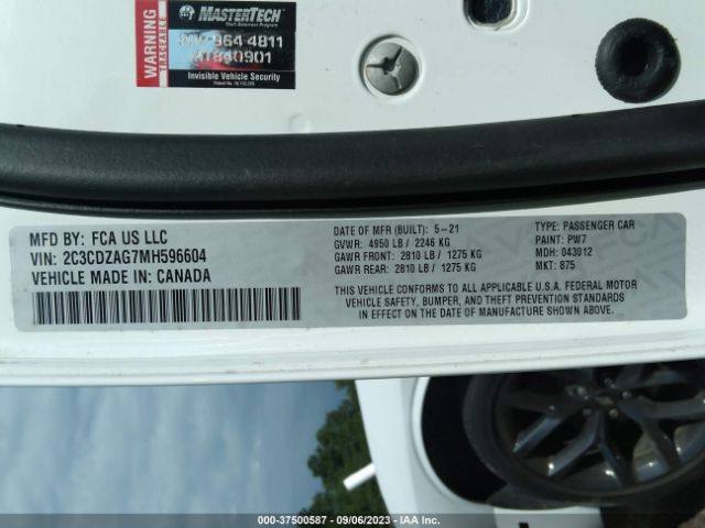 2C3CDZAG7MH596604 Dodge Challenger Sxt