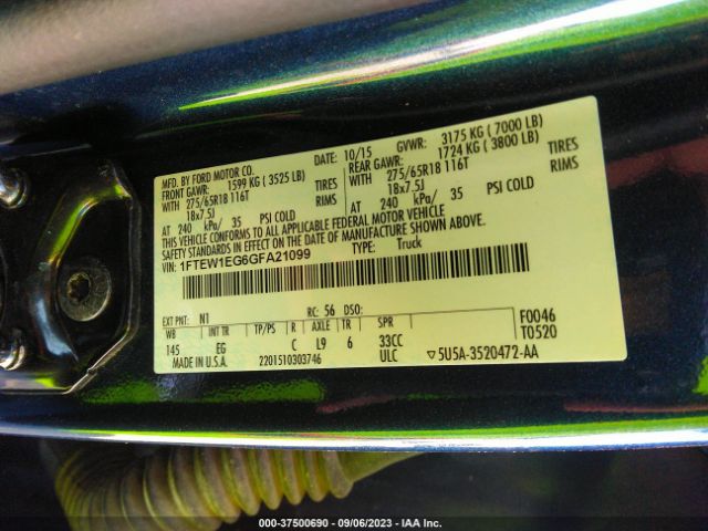 1FTEW1EG6GFA21099 Ford F-150 Xlt/xl/lariat/platinum