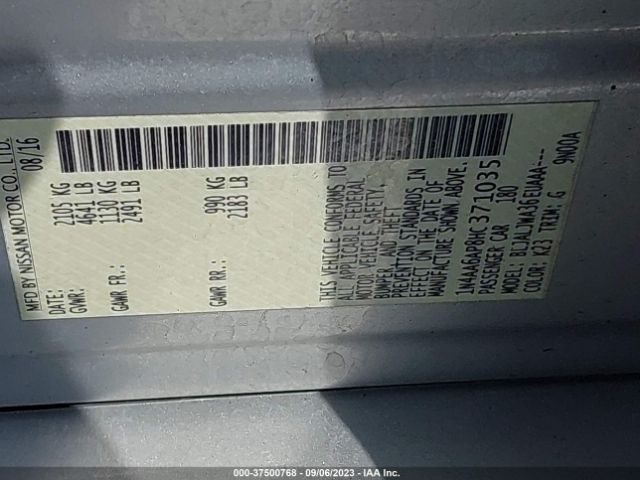 1N4AA6AP8HC371035 Nissan Maxima Sv/s/sl/sr/platinum