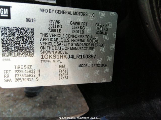 1GKS1HKJ4LR100357 GMC YUKON XL DENALI