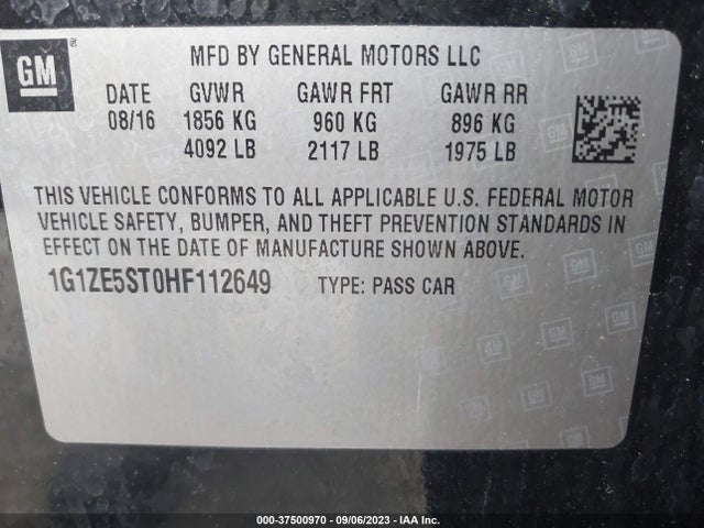 Chevrolet MALIBU 1LT 2017 1G1ZE5ST0HF112649 Image 9