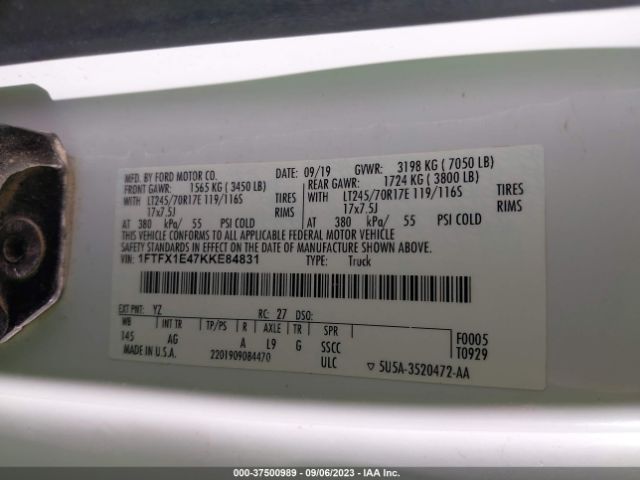1FTFX1E47KKE84831 Ford F-150 Xl/xlt/lariat