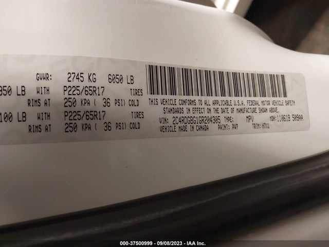 Dodge Grand Caravan Se 2016 2C4RDGBG1GR204305 Image 9