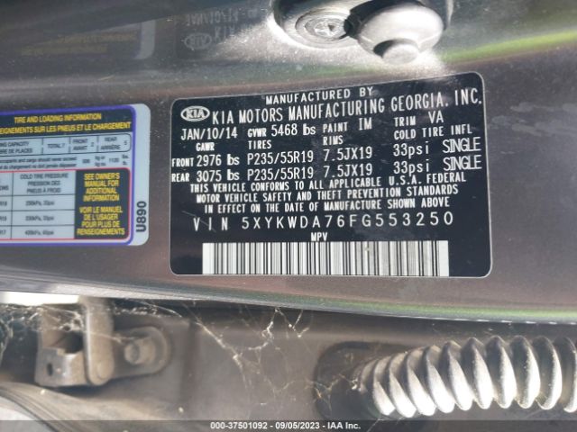 5XYKWDA76FG553250 KIA SORENTO SX