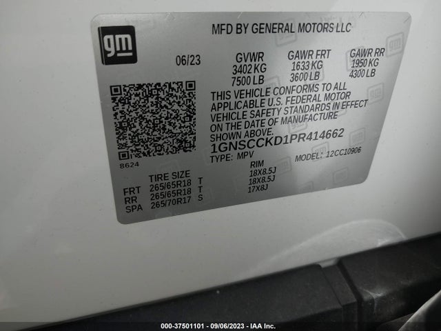 Chevrolet Suburban Lt 2023 1GNSCCKD1PR414662 Image 9