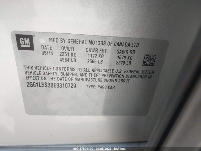 2G61L5S30E9310729 Cadillac XTS