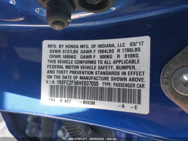 19XFC2F56HE037055 Honda Civic Sedan Lx