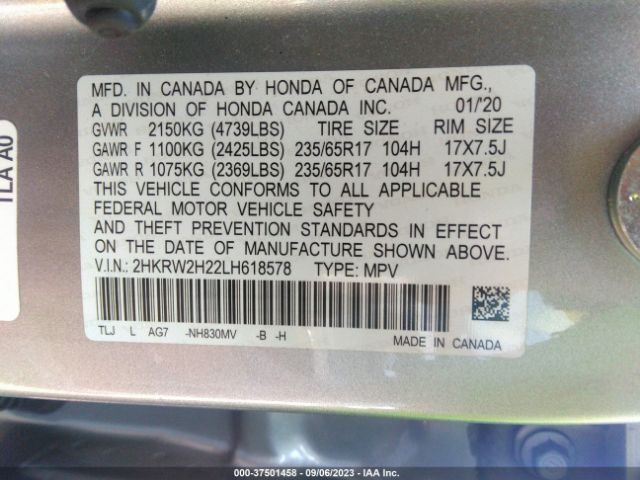 2020 HONDA CR-V 2HKRW2H22LH618578 Photo 8