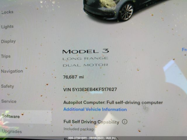 5YJ3E1EB4KF517627 Tesla Model 3 Long Range/performance