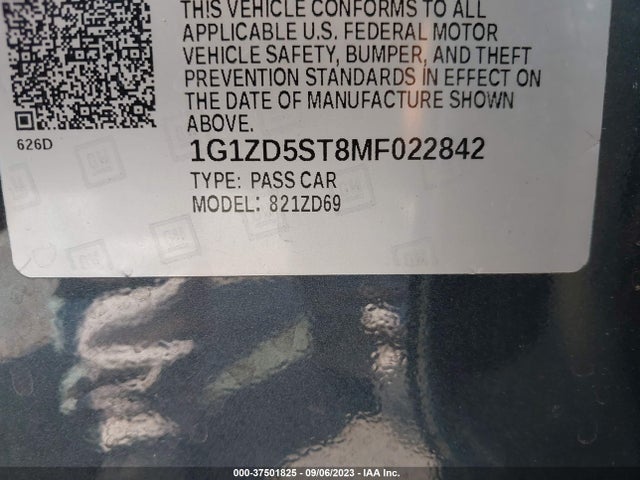 Chevrolet MALIBU LT 2021 1G1ZD5ST8MF022842 Image 9