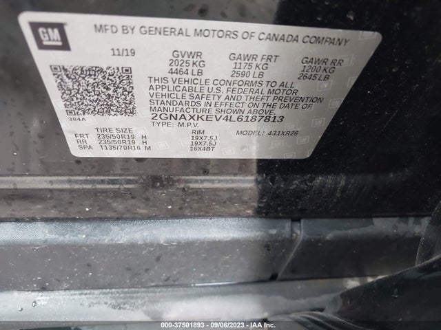 Chevrolet EQUINOX LT 2020 2GNAXKEV4L6187813 Image 9