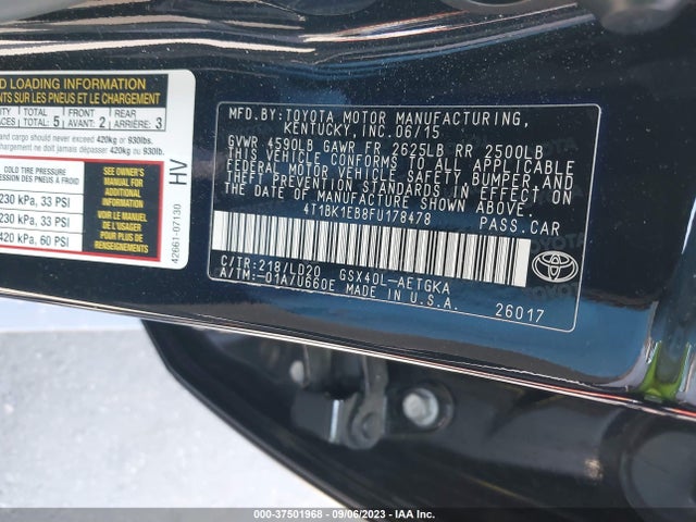 Toyota AVALON XLE 2015 4T1BK1EB8FU178478 Image 16