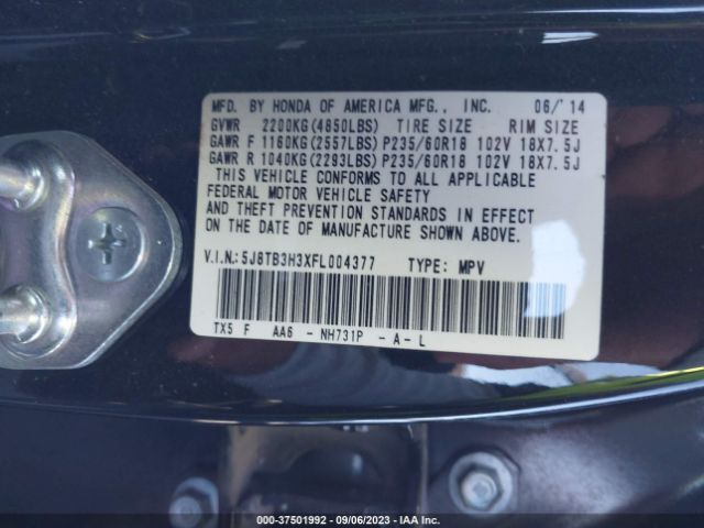 5J8TB3H3XFL004377 Acura RDX
