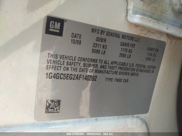 2010 BUICK LACROSSE CXL VIN: 1G4GC5EG2AF140392
