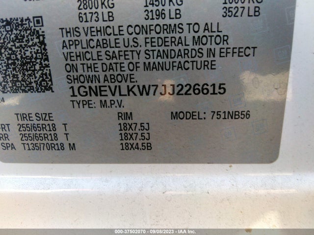 Chevrolet Traverse Ls 2018 1GNEVLKW7JJ226615 Image 16