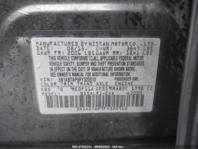 Nissan SENTRA SR 2015 3N1AB7AP9FY320910 Image 15