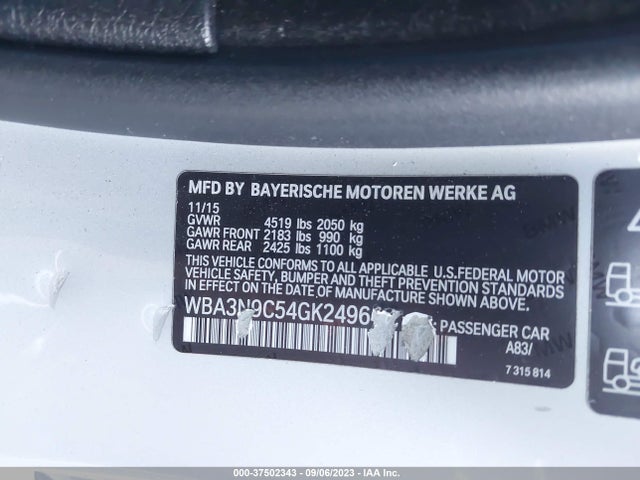 BMW 428i Xdrive 2016 WBA3N9C54GK249648 Image 9
