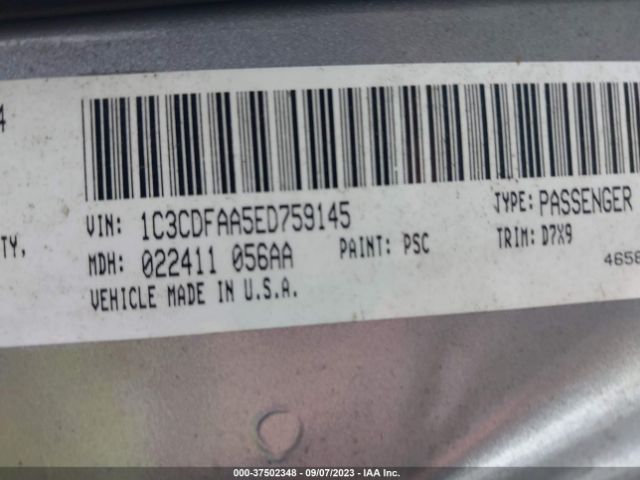 1C3CDFAA5ED759145 Dodge DART SE