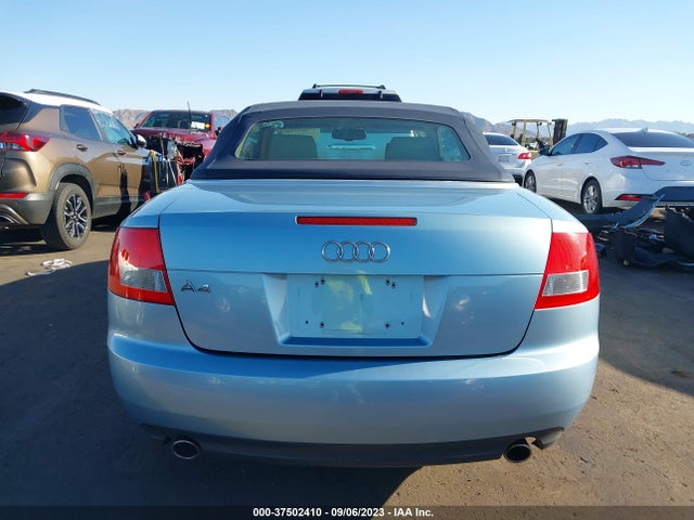 2006 AUDI A4 3.0L VIN: WAUDT48H86K007718