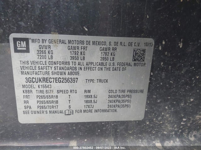 Chevrolet Silverado 1500 Lt 2014 3GCUKREC7EG256397 Image 9