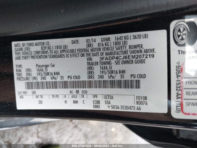 3FADP4CJ6EM207219 Ford Fiesta Titanium