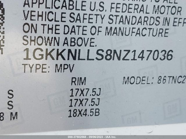 1GKKNLLS8NZ147036 GMC Acadia At4