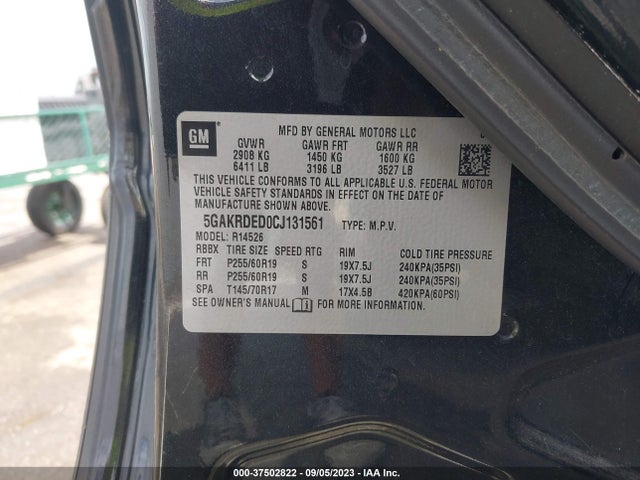 Aukcja sprzedaży 2012 Buick Enclave Premium, vin: 5GAKRDED0CJ131561, numer aukcji: 37502822