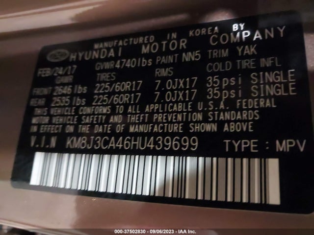 Hyundai Tucson Se Plus 2017 KM8J3CA46HU439699 Image 9