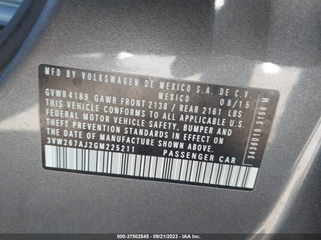 3VW267AJ2GM225211 Volkswagen Jetta Sedan 1.4t S