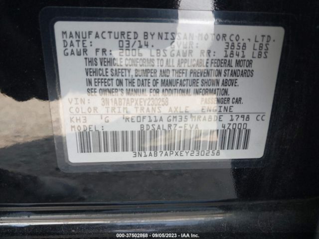 3N1AB7APXEY230258 Nissan SENTRA SR
