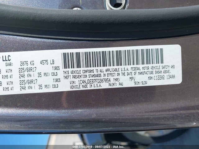 1C4NJDEB7FD207054 Jeep Compass High Altitude Edition