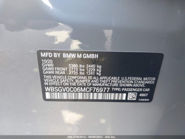 WBSGV0C06MCF76977 BMW M8