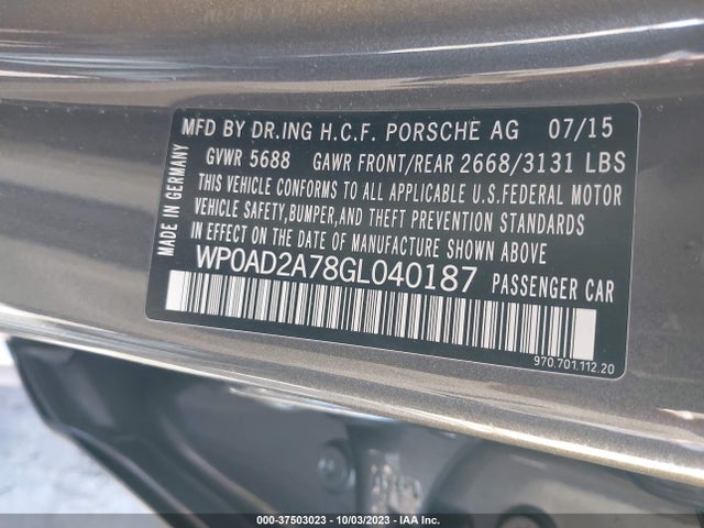 2016 PORSCHE PANAMERA WP0AD2A78GL040187 Photo 8