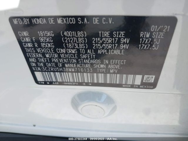 3CZRU5H38MM716133 Honda HR-V LX