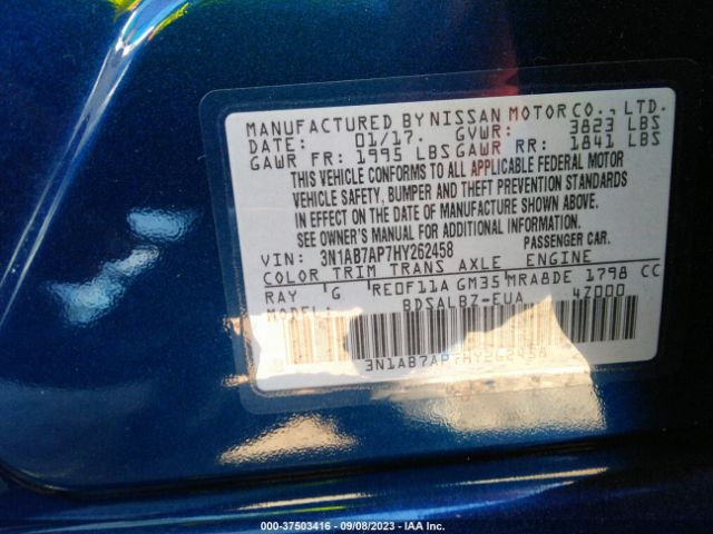 3N1AB7AP7HY262458 Nissan SENTRA S
