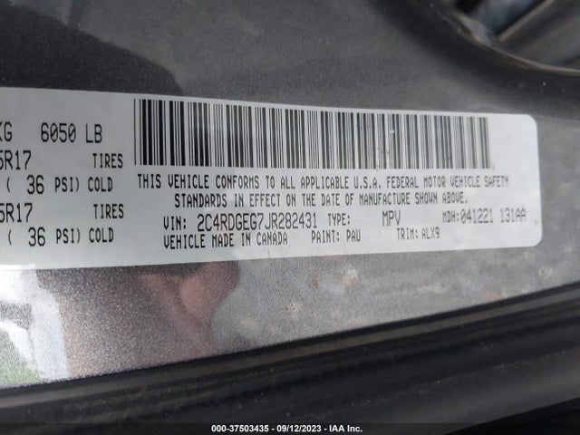 Dodge Grand Caravan Gt 2018 2C4RDGEG7JR282431 Image 9