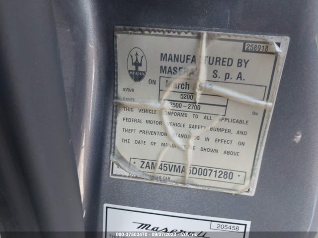 2013 MASERATI GRANTURISMO CONVERTIBLE SPORT VIN: ZAM45VMA5D0071280