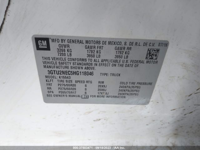 3GTU2NEC5HG118046 GMC Sierra 1500 Slt