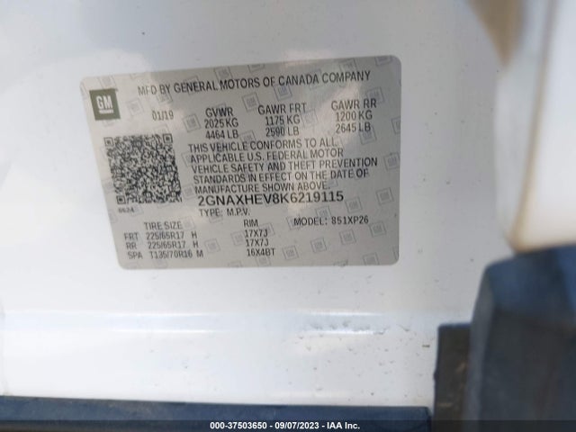Chevrolet EQUINOX LS 2019 2GNAXHEV8K6219115 Image 16