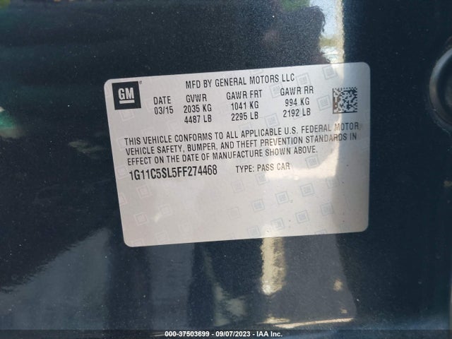 Chevrolet MALIBU LT 2015 1G11C5SL5FF274468 Image 11