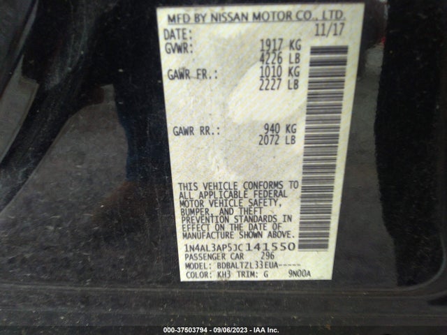 Nissan Altima 2.5 Sl 2018 1N4AL3AP5JC141550 Image 9