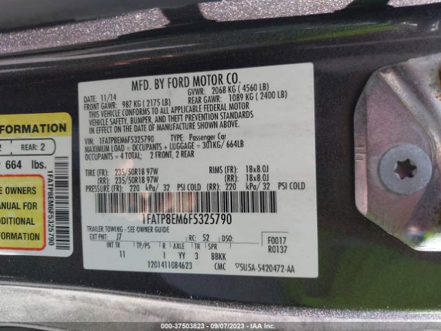 1FATP8EM6F5325790 Ford Mustang V6