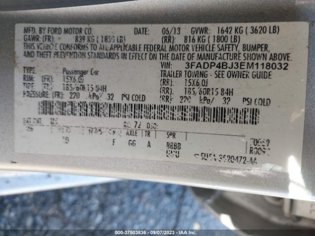 3FADP4BJ3EM118032 Ford FIESTA SE