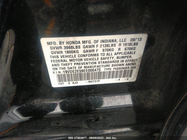 Acura Ilx 2.4l Premium Pkg 2014 19VDE2E59EE000475 Image 9