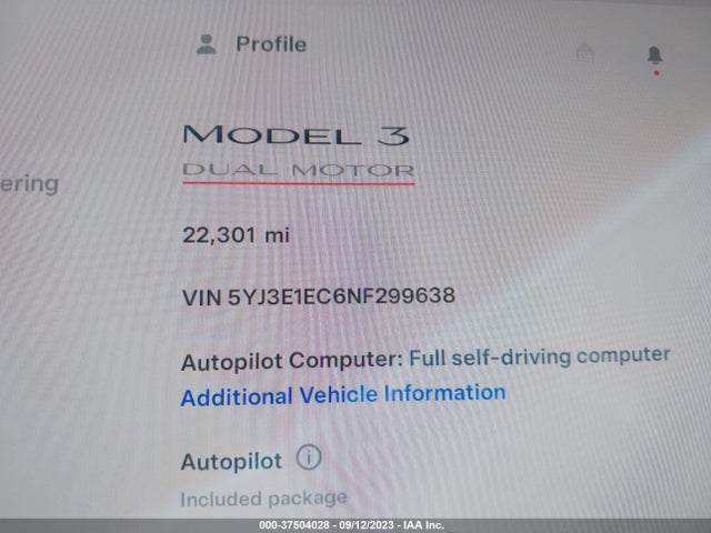 Tesla Model 3 Performance 2022 5YJ3E1EC6NF299638 Image 7