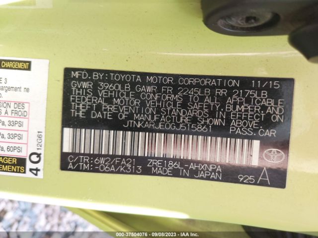 JTNKARJE0GJ515861 Scion IM