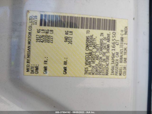 1N4AL3AP6HC166550 Nissan Altima 2.5 Sr