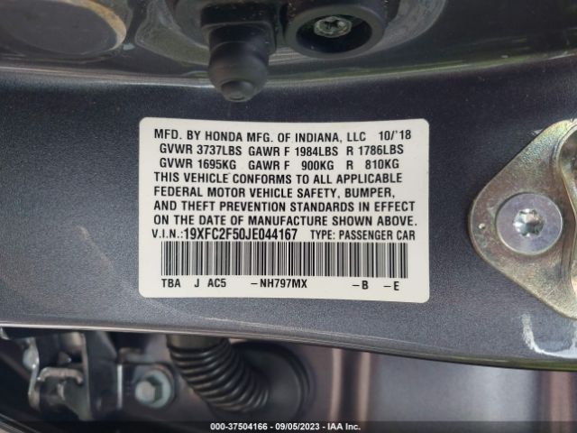 19XFC2F50JE044167 Honda Civic Lx