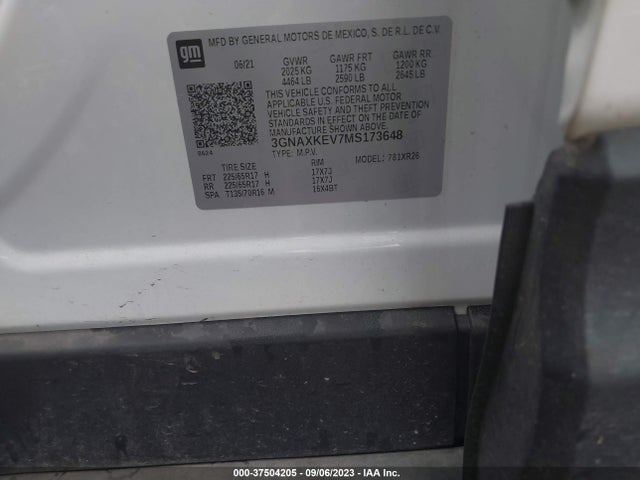 Chevrolet EQUINOX LT 2021 3GNAXKEV7MS173648 Image 9